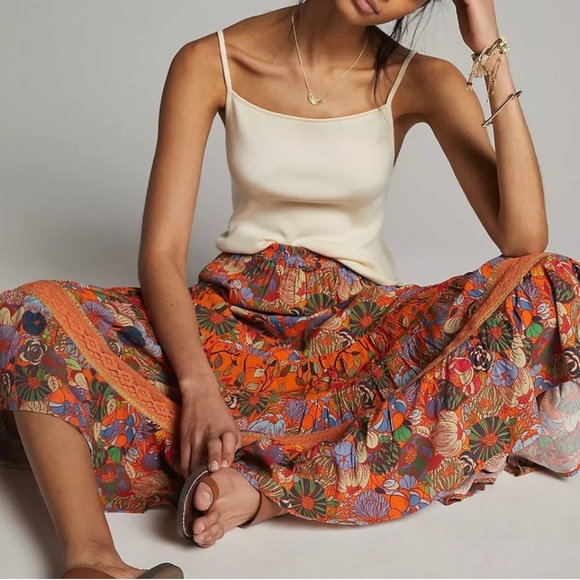 Anthropologie Dresses & Skirts - Conditions Apply Hera Tiered Maxi Skirt - Size Small